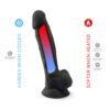 SilexD 7 inch Realistic Silicone Dual Density Dildo with Suction Cup and balls Black - Image 5