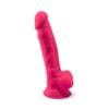 SilexD 7 inch Realistic Silicone Dual Density Dildo with Suction Cup and Balls Pink - Image 3