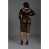 Moonlight Long Sleeve Lace Dress Black Plus Size - Image 5