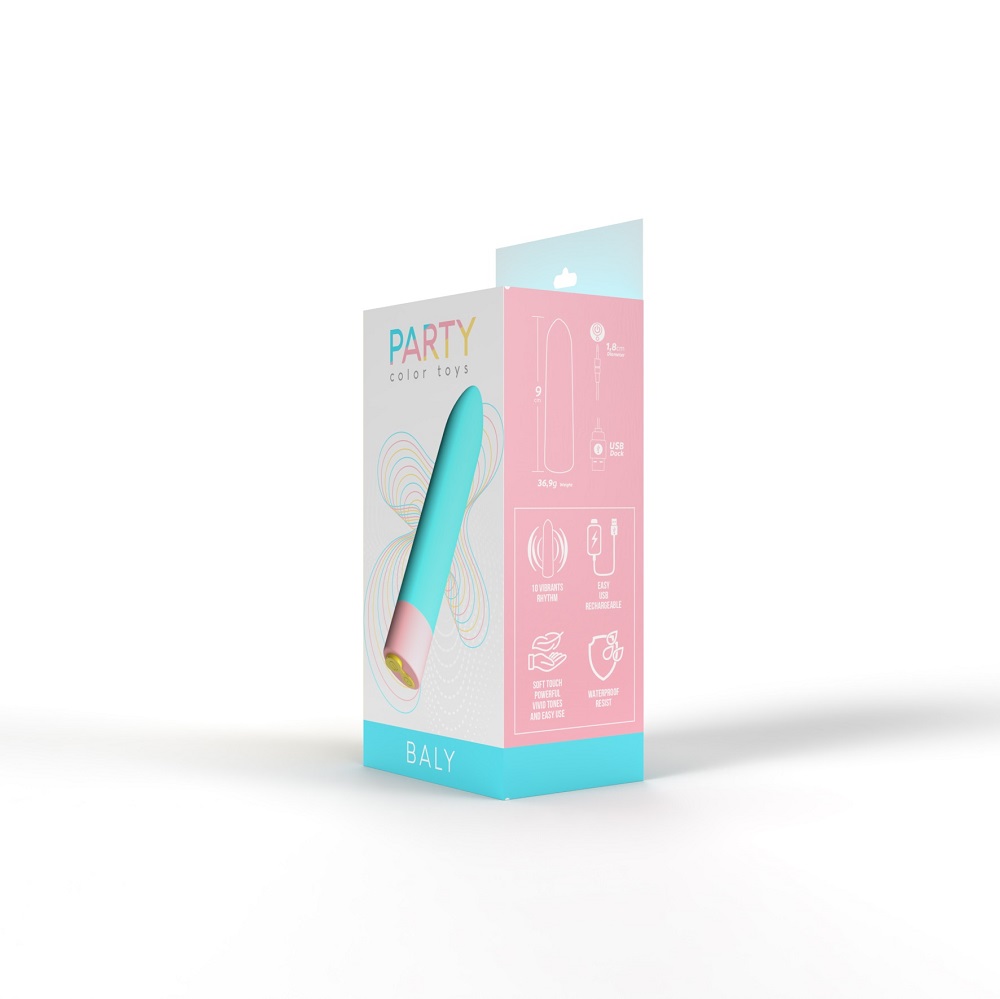 Party Color BALY Bullet Vibrator Blue - Image 3