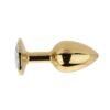 Toosh Gold Metal Butt Plug Small Clear Stone - Image 3