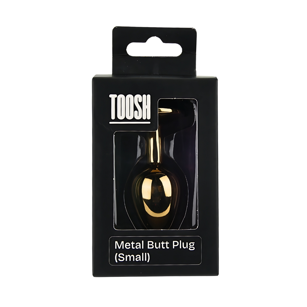 Toosh Gold Metal Butt Plug Small Clear Stone - Image 8