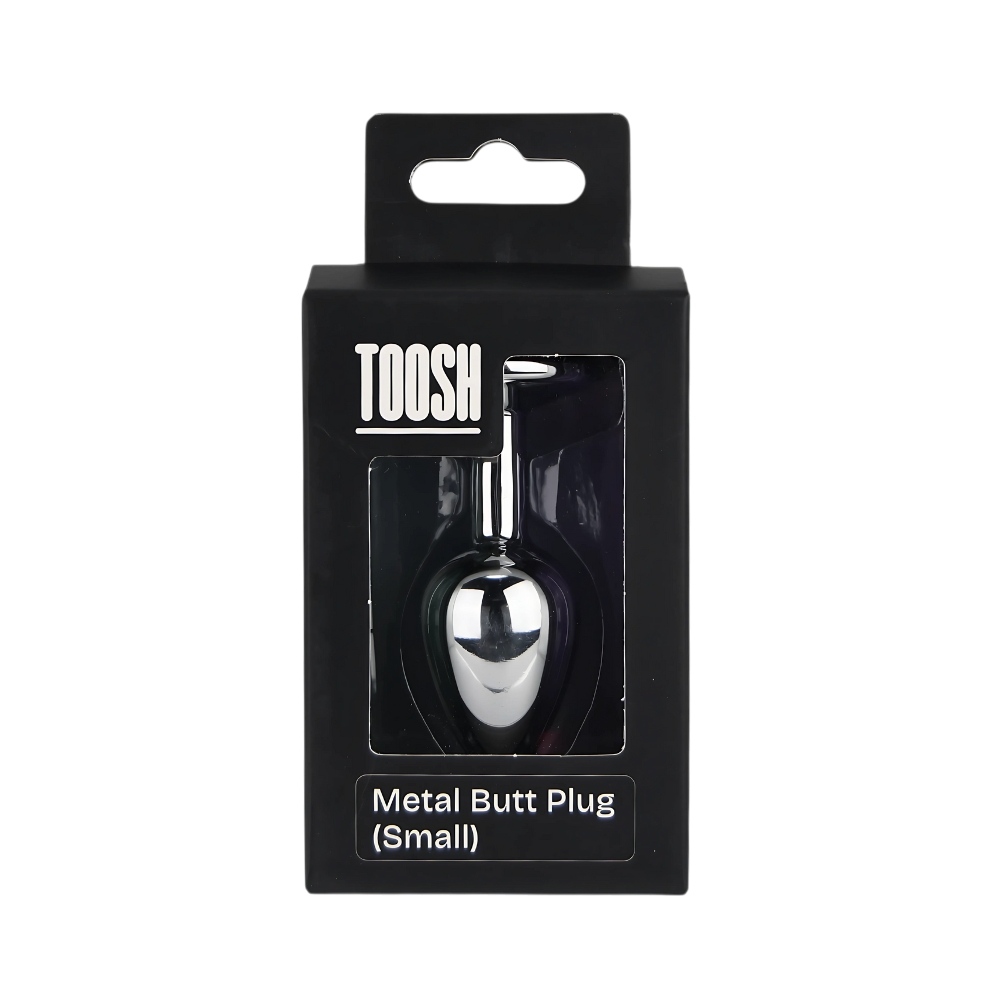 Toosh Silver Metal Butt Plug Small Red Stone - Image 10