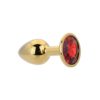 Toosh Gold Metal Butt Plug Small Red Stone - Image 6