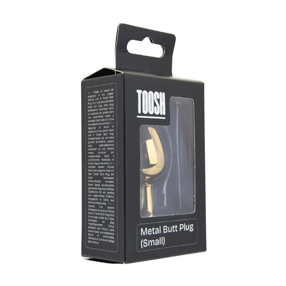 Toosh Gold Metal Butt Plug Small Red Stone - Image 9