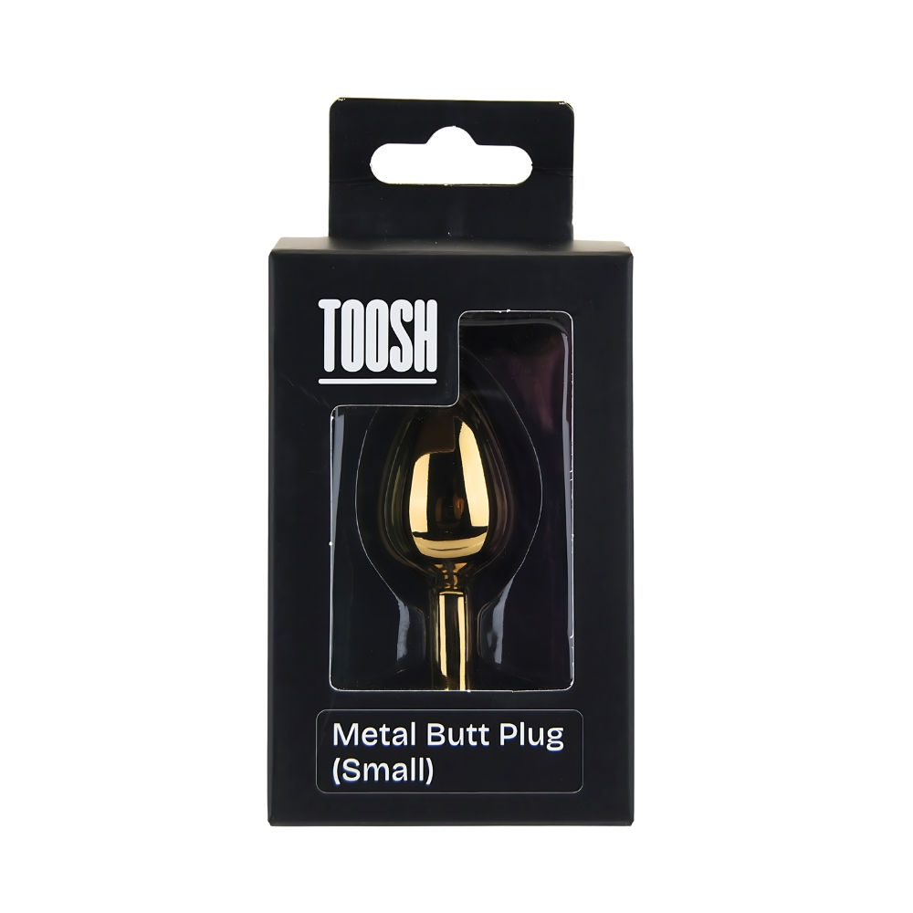 Toosh Gold Metal Butt Plug Small Red Stone - Image 7