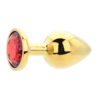 Toosh Gold Metal Butt Plug Large Red Stone - Image 4
