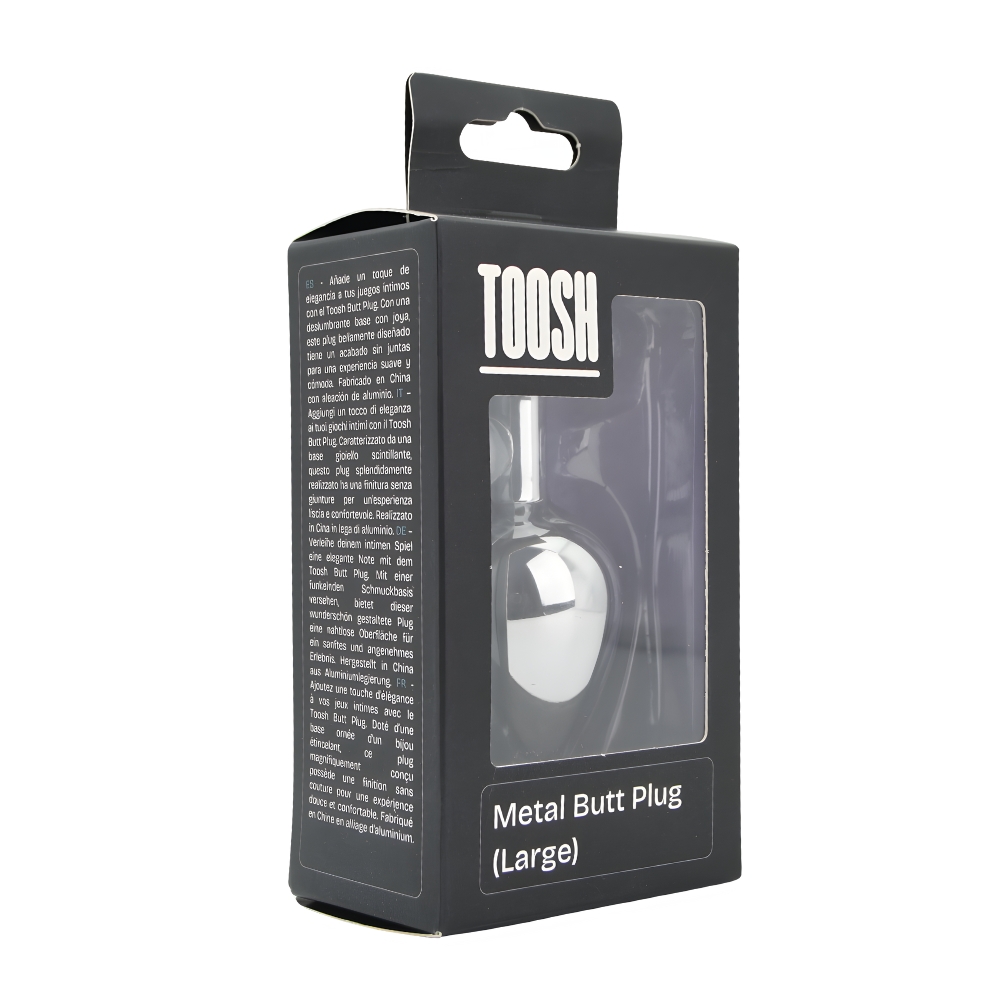 Toosh Silver Metal Butt Plug Large Pink Stone - Image 9