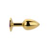 Toosh Gold Metal Butt Plug Small Pink Stone - Image 3