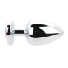 Toosh Heart Shaped Silver Butt Plug with Red Stone Large - Image 3