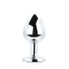 Toosh Metal Butt Plug Silver Set of 3 Clear Stone - Image 6