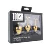 Toosh Metal Butt Plug Gold Set of 3 Clear Stone - Image 10