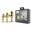 Toosh Metal Butt Plug Gold Set of 3 Clear Stone - Image 12