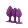 Toosh Silicone Butt Plug Purple Set of 3 Clear Stone - Image 3
