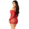 Leg Avenue Seamless Off the Shoulder Mini Dress Red - Image 4
