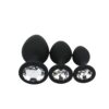 Toosh Silicone Butt Plug Black Set of 3 Clear Stone - Image 4