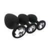 Toosh Silicone Butt Plug Black Set of 3 Clear Stone - Image 5