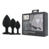 Toosh Silicone Butt Plug Black Set of 3 Clear Stone - Image 14