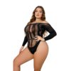 Lace by LJ Plus Size Long Sleeved Cut Out Back Bodysuit - Image 4