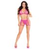 Leg Avenue Lace Bra Top and Panty with Garters Pink - Image 3