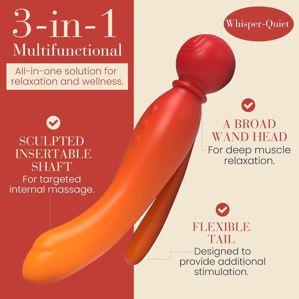 MYLO 3-in-1 Body Wand Massager Fire - Image 4